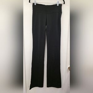 prAna Pillar Pant Black Bootcut Yoga Pants Foldover Waist Size Small Tall